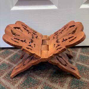 Vintage Wood Carved Book Stand